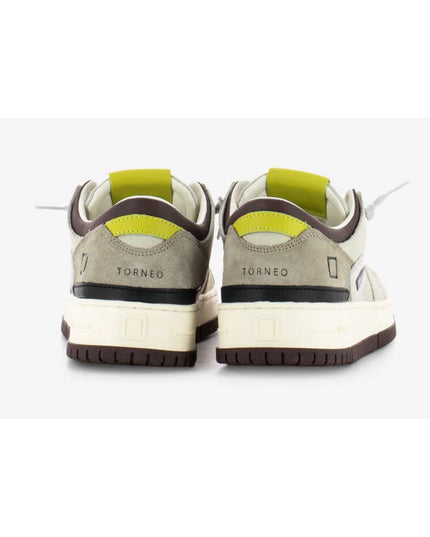 D.A.T.E Beige Leather Sneaker