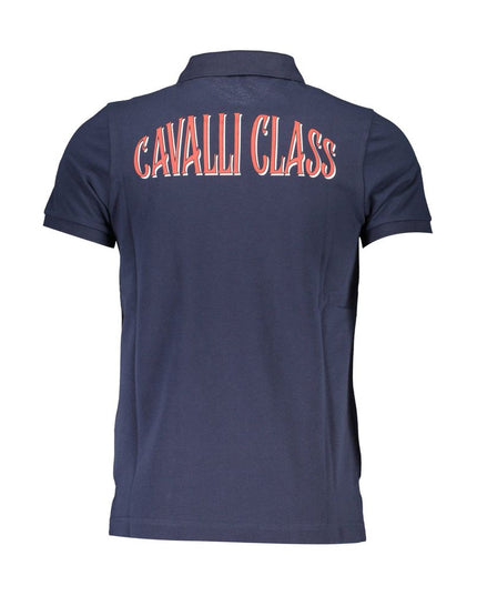 Cavalli Class Blue Cotton Men Polo Shirt