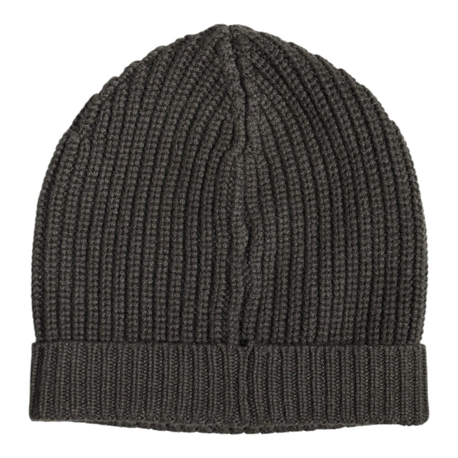 Dolce & Gabbana Dark Gray Cashmere Knit Winter Beanie Hat