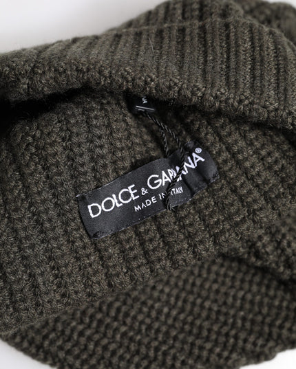 Dolce & Gabbana Dark Gray Cashmere Knit Winter Beanie Hat