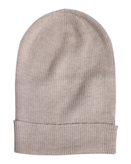 Dolce & Gabbana Beige Cashmere Knitted Winter Beanie Hat