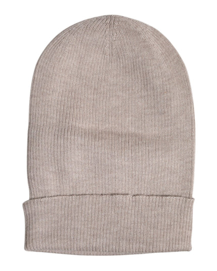 Dolce & Gabbana Beige Cashmere Knitted Winter Beanie Hat