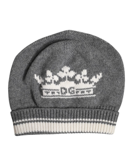 Dolce & Gabbana Gray Cashmere Knitted Winter Beanie Hat