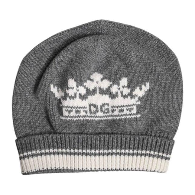 Dolce & Gabbana Gray Cashmere Knitted Winter Beanie Hat
