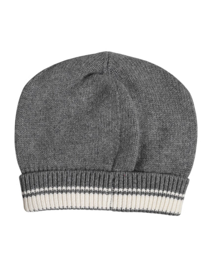 Dolce & Gabbana Gray Cashmere Knitted Winter Beanie Hat