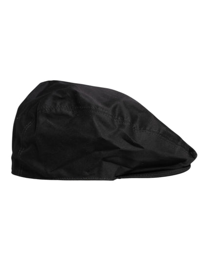 Dolce & Gabbana Black Cotton Newsboy Capello Cabbie Hat