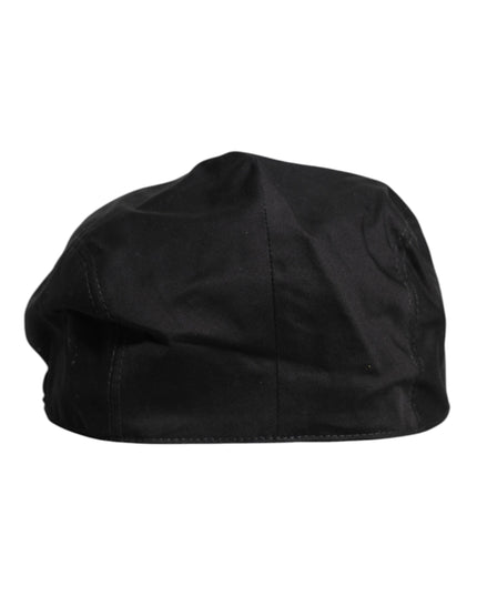 Dolce & Gabbana Black Cotton Newsboy Capello Cabbie Hat