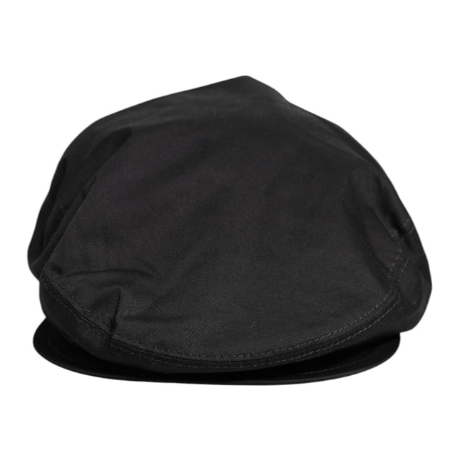 Dolce & Gabbana Black Cotton Newsboy Capello Cabbie Hat
