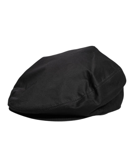 Dolce & Gabbana Black Cotton Newsboy Capello Cabbie Hat