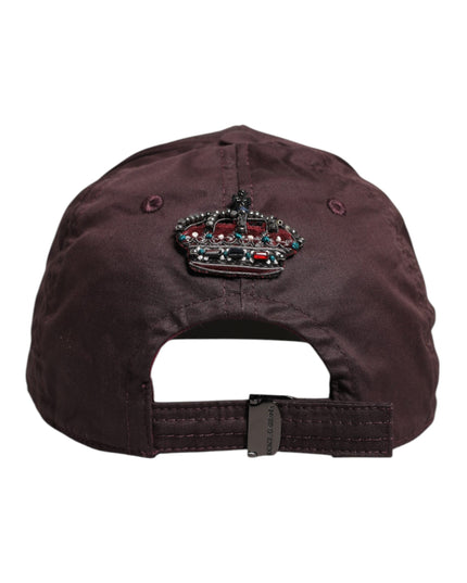 Dolce & Gabbana Brown Cotton DG Crown 6 Panels Baseball Cap