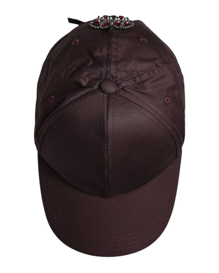 Dolce & Gabbana Brown Cotton DG Crown 6 Panels Baseball Cap