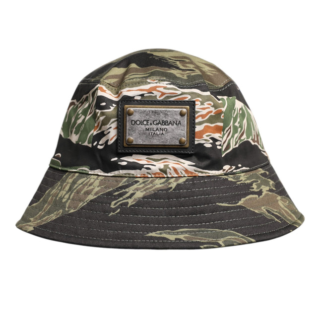 Dolce & Gabbana Multicolor DG Plaque Wide Brim Bucket Hat