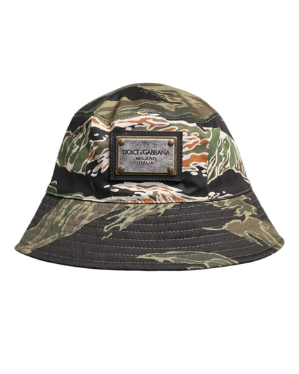 Dolce & Gabbana Multicolor DG Plaque Wide Brim Bucket Hat