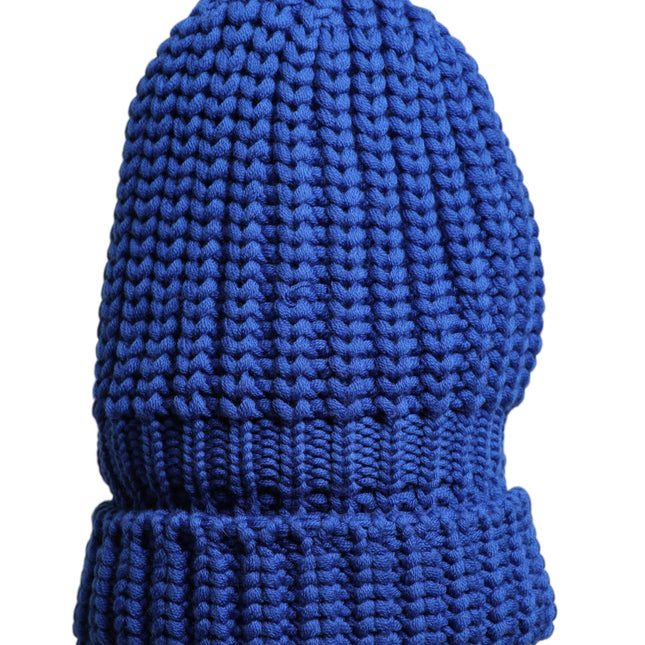 Dolce & Gabbana Blue Wool Knitted Winter Beanie Hat