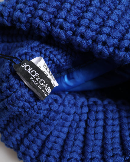 Dolce & Gabbana Blue Wool Knitted Winter Beanie Hat