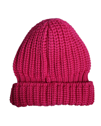 Dolce & Gabbana Pink Solid Wool Knitted Winter Beanie Hat