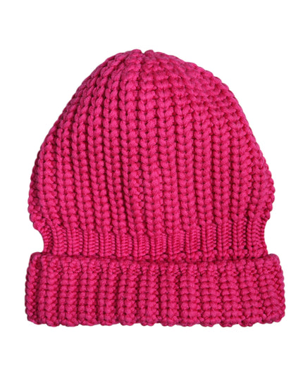 Dolce & Gabbana Pink Solid Wool Knitted Winter Beanie Hat