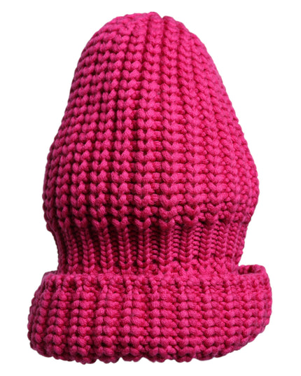 Dolce & Gabbana Pink Solid Wool Knitted Winter Beanie Hat
