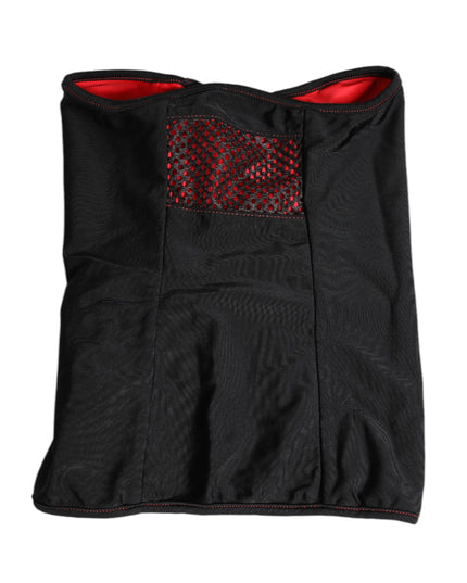 Dolce & Gabbana Black Nylon Knitted Neck Warmer Balaclava Scarf