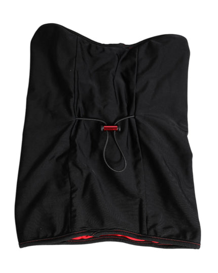 Dolce & Gabbana Black Nylon Knitted Neck Warmer Balaclava Scarf