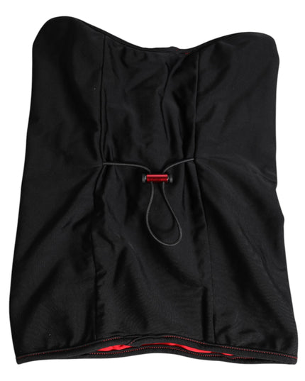 Dolce & Gabbana Black Nylon Knitted Neck Warmer Balaclava Scarf