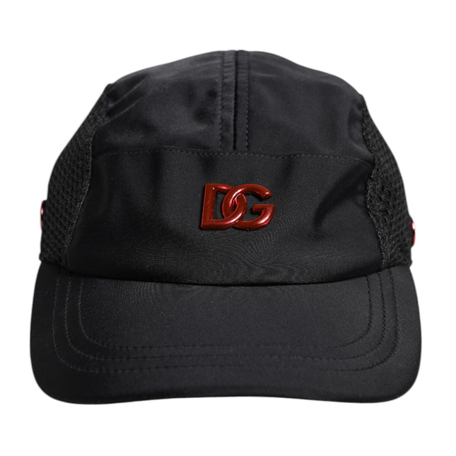 Dolce & Gabbana Black Nylon Logo 6 Panels Baseball Cap