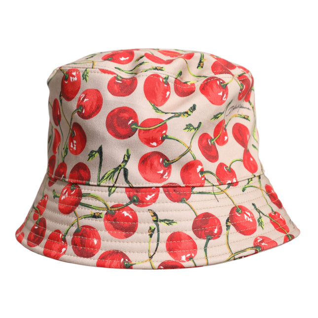 Dolce & Gabbana Beige Cotton Printed Wide Brim Bucket Hat
