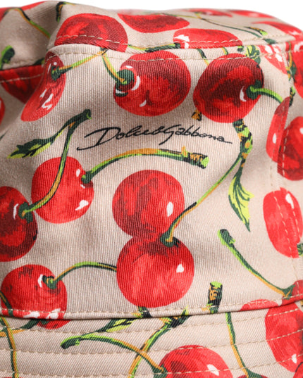 Dolce & Gabbana Beige Cotton Printed Wide Brim Bucket Hat