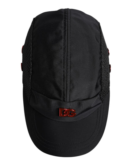 Dolce & Gabbana Black Nylon DG Logo 6 Panels Baseball Cap