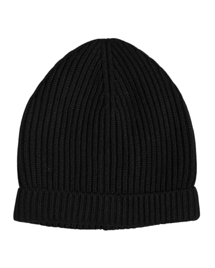 Dolce & Gabbana Black Cashmere Knitted Winter Beanie Hat