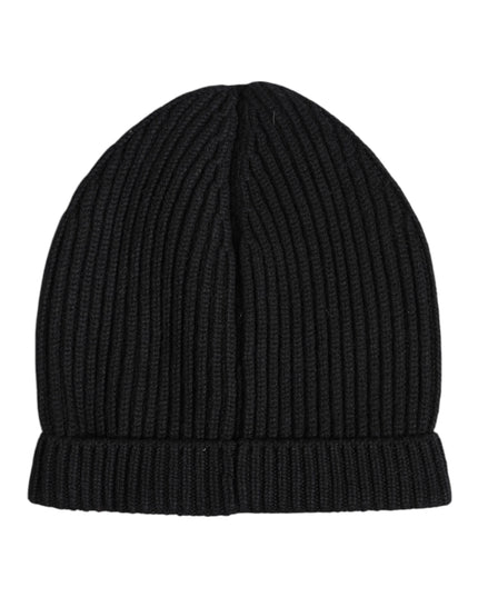 Dolce & Gabbana Black Cashmere Knitted Winter Beanie Hat