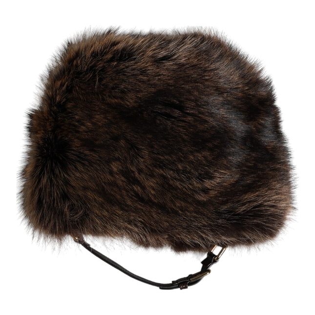 Dolce & Gabbana Brown Fur Women Bucket Hat
