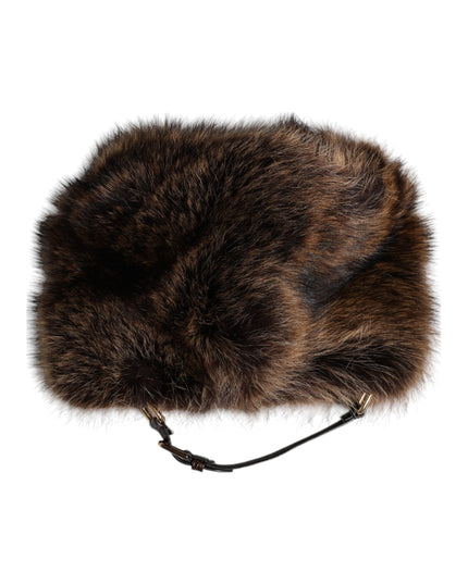 Dolce & Gabbana Brown Fur Women Bucket Hat
