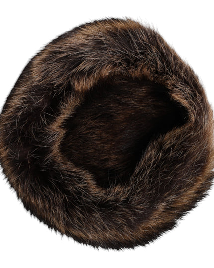 Dolce & Gabbana Brown Fur Women Bucket Hat