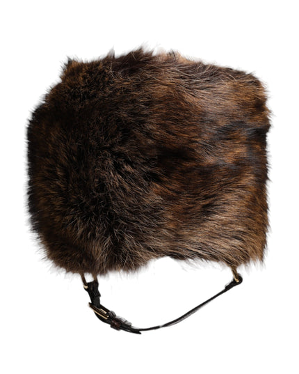 Dolce & Gabbana Brown Fur Women Bucket Hat