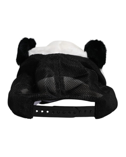 Dolce & Gabbana Black White Panda Fur Women Baseball Cap