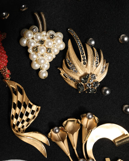 Dolce & Gabbana Black Wool Multicolor Embellished Cloche Hat