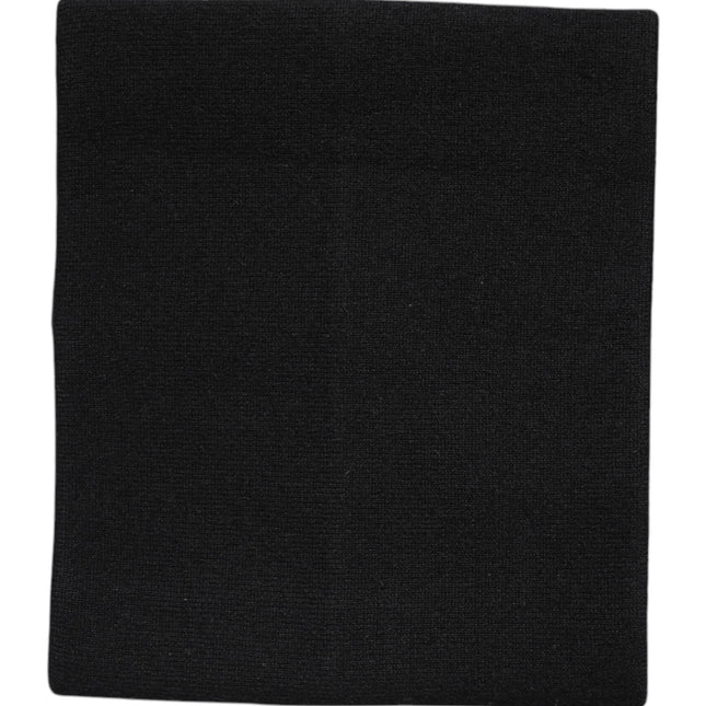 Dolce & Gabbana Black Cashmere Knitted Neck Warmer Foulard Scarf