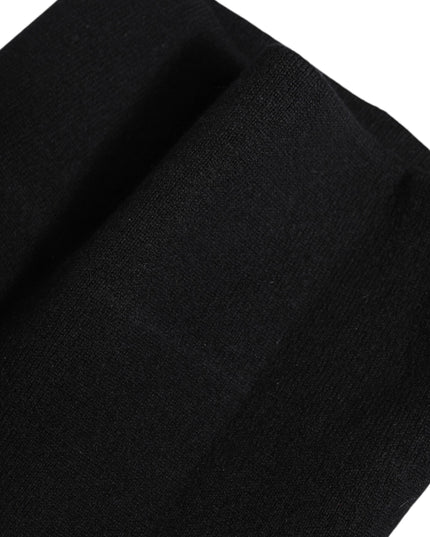 Dolce & Gabbana Black Cashmere Knitted Neck Warmer Foulard Scarf