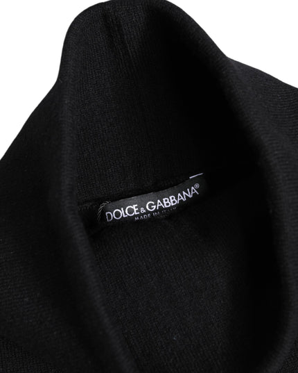 Dolce & Gabbana Black Cashmere Knitted Neck Warmer Foulard Scarf