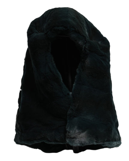 Dolce & Gabbana Black Weasel Fur Womens Beanie Hat