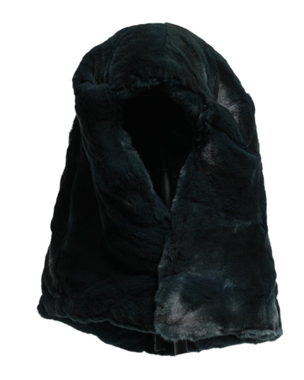 Dolce & Gabbana Black Weasel Fur Womens Beanie Hat