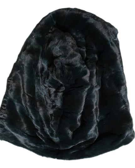 Dolce & Gabbana Black Weasel Fur Womens Beanie Hat