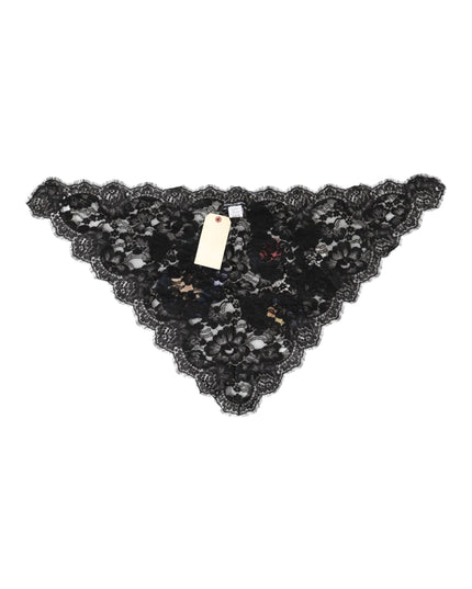 Dolce & Gabbana Black Lace Floral Applique Cotton Veil Hat