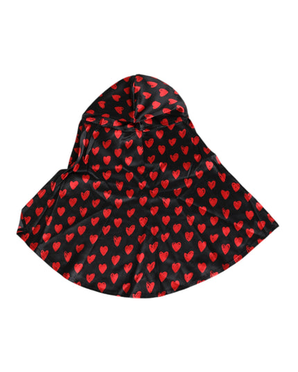 Dolce & Gabbana Black Red Hearts Polyester Hat
