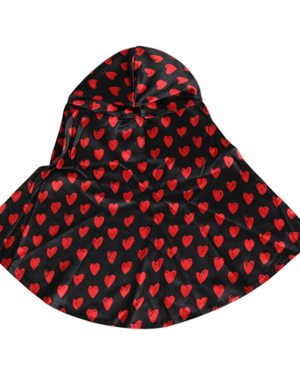 Dolce & Gabbana Black Red Hearts Polyester Hat