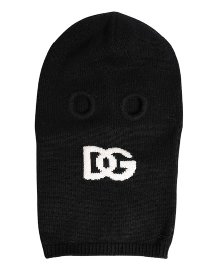 Dolce & Gabbana Black Cashmere Knitted Ski Mask Balaclava Hat