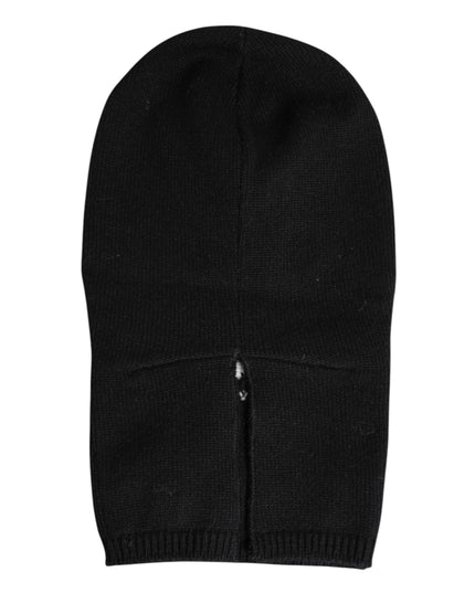 Dolce & Gabbana Black Cashmere Knitted Ski Mask Balaclava Hat