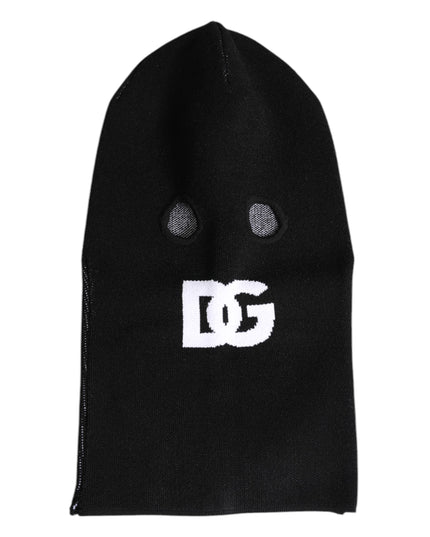 Dolce & Gabbana Black Cashmere Knitted Ski Mask Balaclava Hat