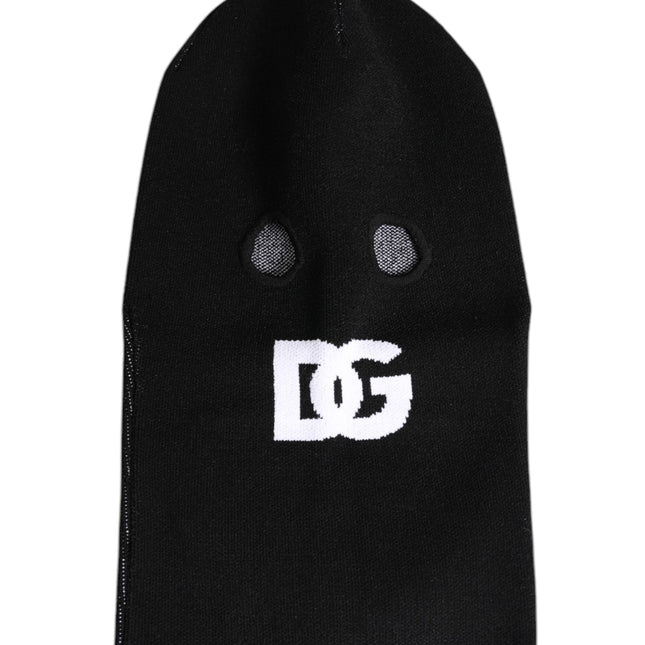 Dolce & Gabbana Black Cashmere Knitted Ski Mask Balaclava Hat